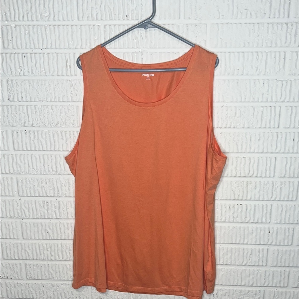 Lands End Women's Bright Orange Tank Top